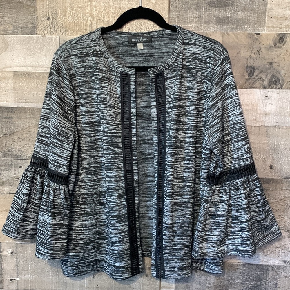 August Silk Open Front Jacket Size M - Picture 14 of 16